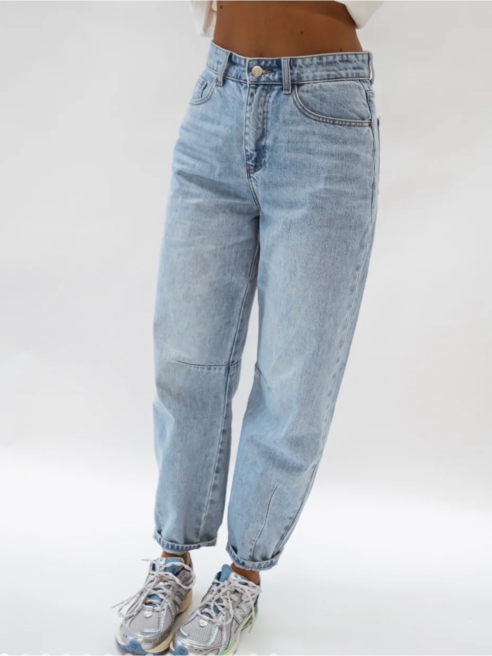 Light Blue High-Rise Boyfriend Jeans